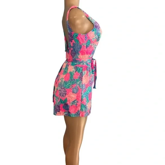 Maxine of Hollywood Vintage Playsuit Pink and Teal Blue - Picture 5 of 8